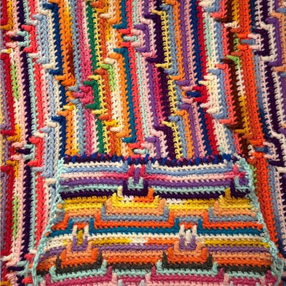 Upcycled Crochet Poncho/Hoodie - Picture 5 of 5